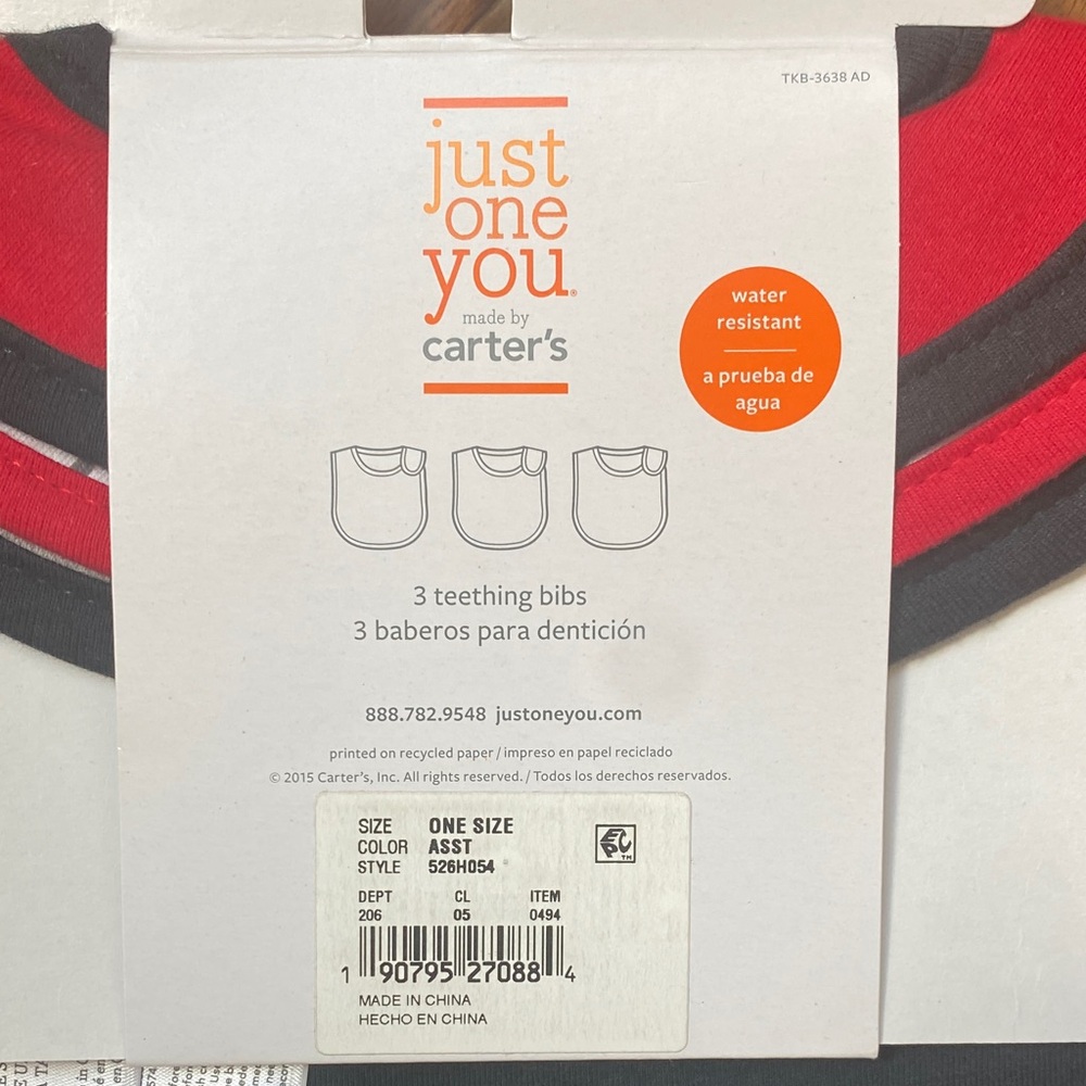Carter's Red and Black Baby Bib Set - Picture 7 of 7